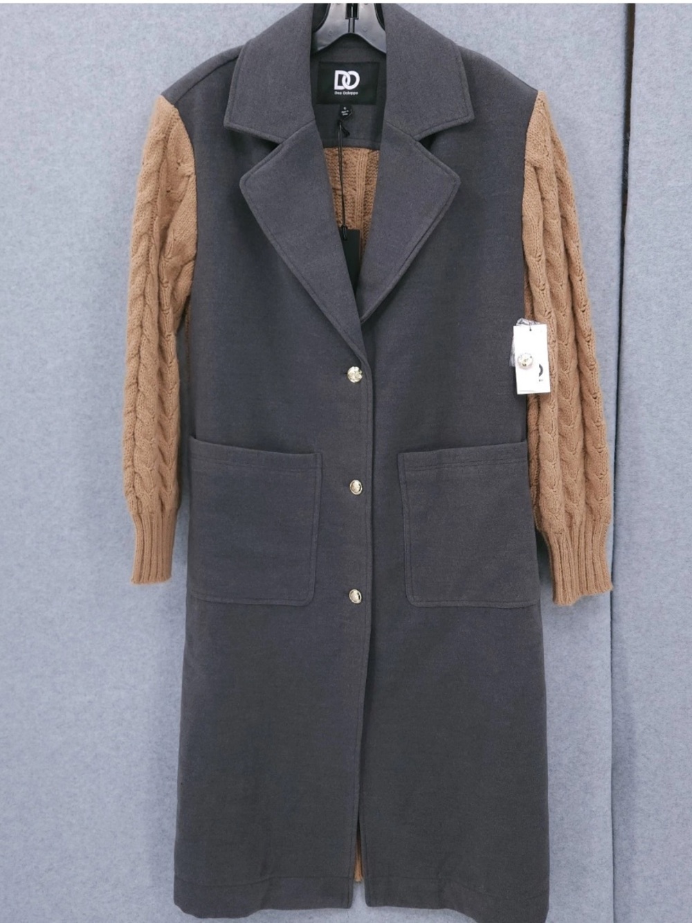 Women's Adara Button Front Sweater Trench Coat Standard By Dee Ocleppo - XL NWT